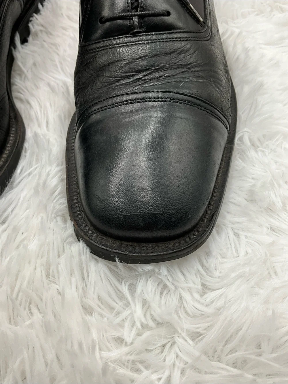 Pelle Line Shoes Oxfords Size 9.5 Black Leather Cat’s Paw Heel Made in Spain